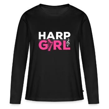 Harpe Fille Harpes - T-shirt manches longues Premium bio Femme - noir - Devant - Julia (174cm)