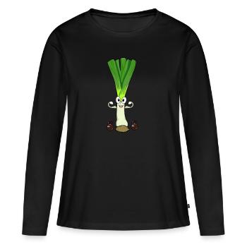 Active Fitness Leek - Women's Premium Organic Long Sleeve Shirt - black - Front - Julia (174cm)