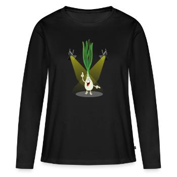 Dancing party leek - Women's Premium Organic Long Sleeve Shirt - black - Front - Julia (174cm)