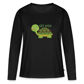Chillkröte Kiffer Kiffen Joint Weed - Women's Premium Organic Long Sleeve Shirt - black - Front - Julia (174cm)