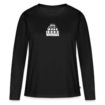 Sound system teuf - T-shirt manches longues Premium bio Femme - noir - Devant - Julia (174cm)