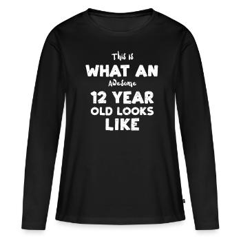 This Is What An Awesome 12 Year... - Frauen Premium Bio Langarmshirt - Schwarz - Vorne - Julia (174cm)