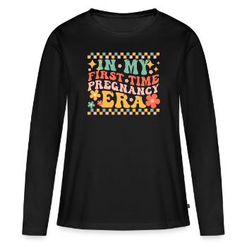 First Time Pregnancy, Funny New Mothers Saying - T-shirt manches longues Premium bio Femme - noir - Devant - Julia (174cm)