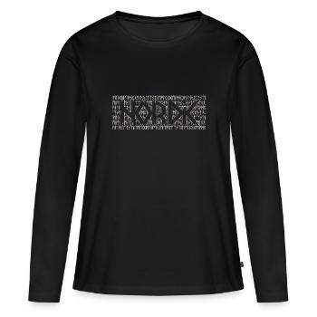 Runes nordiques - T-shirt manches longues Premium bio Femme - noir - Devant - Julia (174cm)