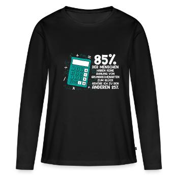 Mathe Mathematik Lehrer Rechner - Frauen Premium Bio Langarmshirt - Schwarz - Vorne - Julia (174cm)