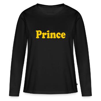 Prince - T-shirt manches longues Premium bio Femme - noir - Devant - Julia (174cm)