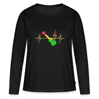 Reggae Music Pulse Musiker - Frauen Premium Bio Langarmshirt - Schwarz - Vorne - Julia (174cm)