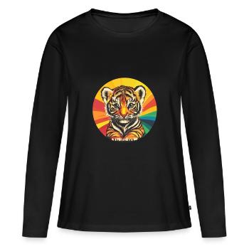 Tiger baby with rainbow - Women's Premium Organic Long Sleeve Shirt - black - Front - Julia (174cm)