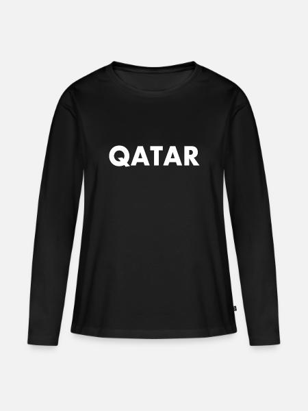 Qatar - Premium økologisk langermet T-skjorte for kvinner - svart
