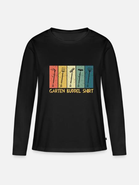 Garten Buddel Gärtner - Frauen Premium Bio Langarmshirt - Schwarz