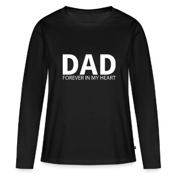 Papa: Für immer in meinem Herzen. Gestaltung des Denkmals - Frauen Premium Bio Langarmshirt - Schwarz - Vorne - Julia (174cm)