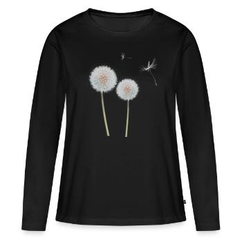 Pissenlit pissenlit fleurs pissenlit - T-shirt manches longues Premium bio Femme - noir - Devant - Julia (174cm)