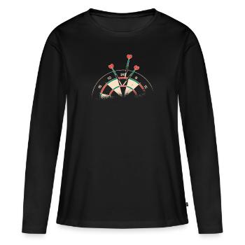 Fléchettes Fléchettes Fléchettes Fléchettes - T-shirt manches longues Premium bio Femme - noir - Devant - Julia (174cm)