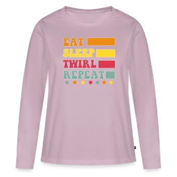 Bâton Twirling Staff Jonglage Gymnastik mit Stab - Frauen Premium Bio Langarmshirt - Altrosa - Vorne - Julia (174cm)