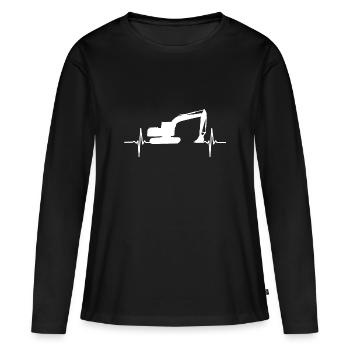 Bagger Bagger Bagger Bagger - Frauen Premium Bio Langarmshirt - Schwarz - Vorne - Julia (174cm)