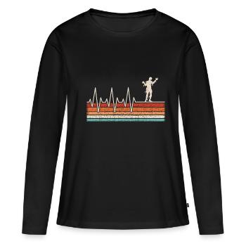 Mumie Herzschlag - Frauen Premium Bio Langarmshirt - Schwarz - Vorne - Julia (174cm)