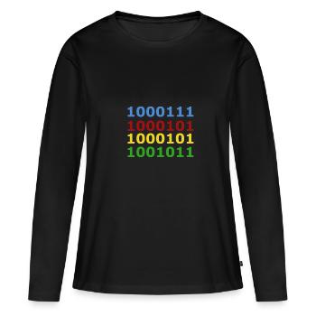 Geek - T-shirt manches longues Premium bio Femme - noir - Devant - Julia (174cm)