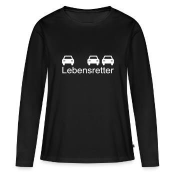 Lebensretter Rettungsgasse - Frauen Premium Bio Langarmshirt - Schwarz - Vorne - Julia (174cm)