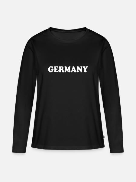 Deutschland - Frauen Premium Bio Langarmshirt - Schwarz