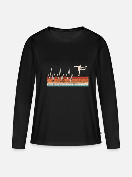 Rugby Heartbeat Rugby Player - Women's Premium Organic Long Sleeve Shirt - black