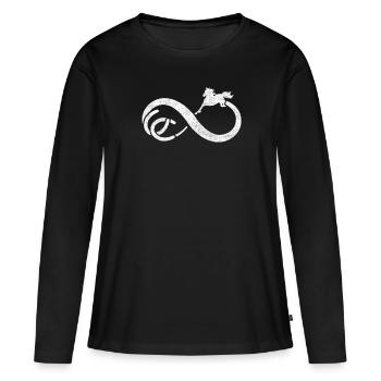 Horse horseshoe love symbol - Women's Premium Organic Long Sleeve Shirt - black - Front - Julia (174cm)