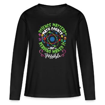 Science Matters Math Count - Premium økologisk langærmet T-shirt til kvinder - sort - Foran - Julia (174cm)
