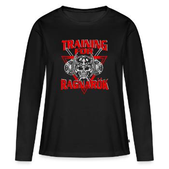 Les Vikings s’entraînent pour Ragnarök - T-shirt manches longues Premium bio Femme - noir - Devant - Julia (174cm)