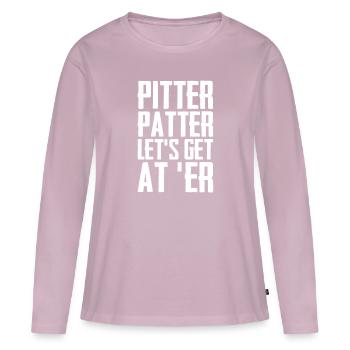 Pitter Patter Let's Get At _Er Funny Letterkenny - Frauen Premium Bio Langarmshirt - Altrosa - Vorne - Julia (174cm)