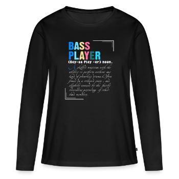 Bass Player Un musicien qualifié avec capacité - T-shirt manches longues Premium bio Femme - noir - Devant - Julia (174cm)