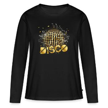 Boule disco Gold Gitzer - T-shirt manches longues Premium bio Femme - noir - Devant - Julia (174cm)
