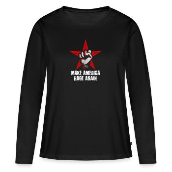 Make Amerika Rage Again - Frauen Premium Bio Langarmshirt - Schwarz - Vorne - Julia (174cm)