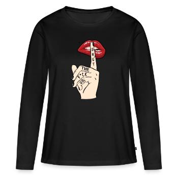 Shut The Fuck Up T-Shirt - Women's Premium Organic Long Sleeve Shirt - black - Front - Julia (174cm)