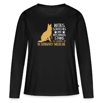 T-shirt Morsures et taches mystérieuses - T-shirt manches longues Premium bio Femme - noir - Devant - Julia (174cm)