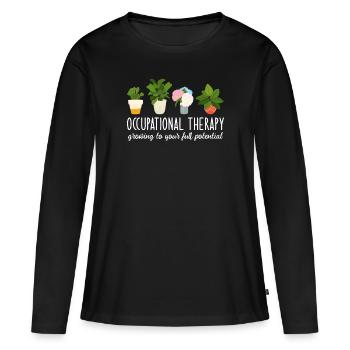 Occupational Therapy - T-shirt manches longues Premium bio Femme - noir - Devant - Julia (174cm)