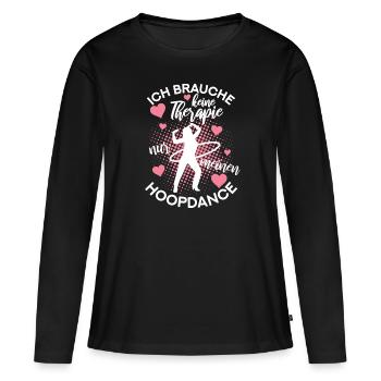 Hoopdance Hula Fitness vintage Huller Hoop Design - Frauen Premium Bio Langarmshirt - Schwarz - Vorne - Julia (174cm)