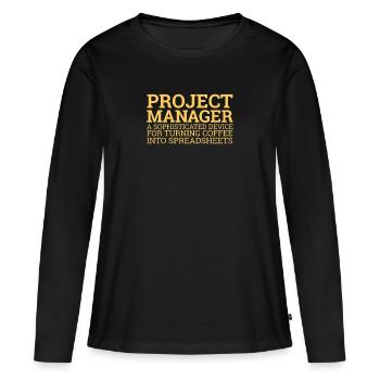 "Project Manager Spreadsheet | Project Manager" - Frauen Premium Bio Langarmshirt - Schwarz - Vorne - Julia (174cm)