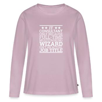"IT-Consultant Wizard | IT-Consultant" - Frauen Premium Bio Langarmshirt - Altrosa - Vorne - Julia (174cm)