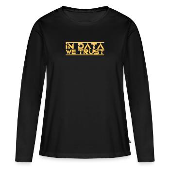 "Data Trust | Data Scientist" - Frauen Premium Bio Langarmshirt - Schwarz - Vorne - Julia (174cm)