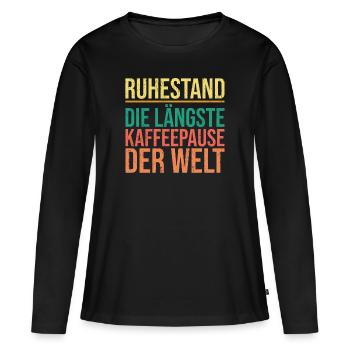 Ruhestand Pensionierung Abschiedsfeier Abschieds - Frauen Premium Bio Langarmshirt - Schwarz - Vorne - Julia (174cm)