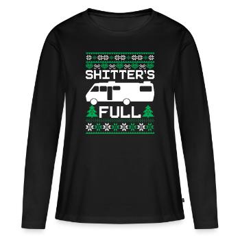 Shitter’s Full National Lampoon Vacances de Noël - T-shirt manches longues Premium bio Femme - noir - Devant - Julia (174cm)