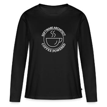 "Software Architect Coffee | Software Architecture" - Women's Premium Organic Long Sleeve Shirt - black - Front - Julia (174cm)