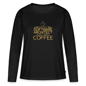 "Software Architect Coffee | Software Architektur" - Frauen Premium Bio Langarmshirt - Schwarz - Vorne - Julia (174cm)