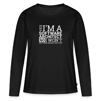 "Software Architect Work | Software Architecture" - Women's Premium Organic Long Sleeve Shirt - black - Front - Julia (174cm)