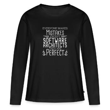 "Software Architect Perfect | Software Architecture" - Women's Premium Organic Long Sleeve Shirt - black - Front - Julia (174cm)