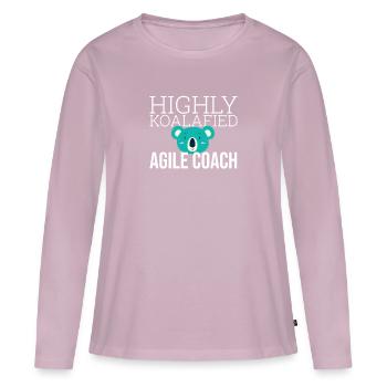 « Coach Agile Koalafied | Agile » - T-shirt manches longues Premium bio Femme - rose poudré - Devant - Julia (174cm)