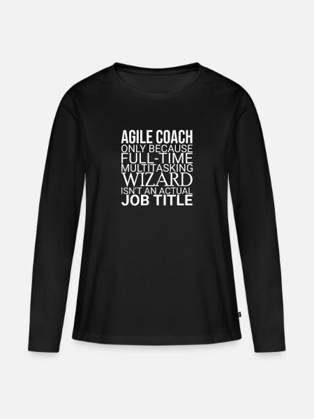 "Agile Coach Wizard | Agile" - Frauen Premium Bio Langarmshirt - Schwarz