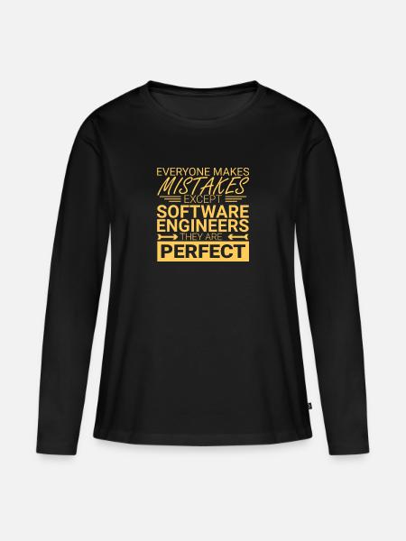 "Software Engineer Perfect | Programming" - Frauen Premium Bio Langarmshirt - Schwarz