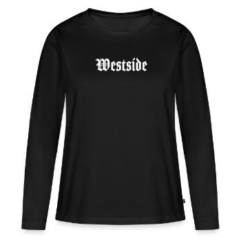 Westside West Side Hip Hop Rap Ghetto Hood - T-shirt manches longues Premium bio Femme - noir - Devant - Julia (174cm)