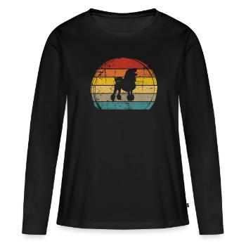 Poodle dog lover Retro vintage Gift idea - Women's Premium Organic Long Sleeve Shirt - black - Front - Julia (174cm)