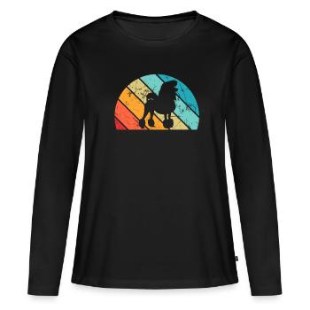 Poodle dog lover Retro vintage Gift idea - Women's Premium Organic Long Sleeve Shirt - black - Front - Julia (174cm)
